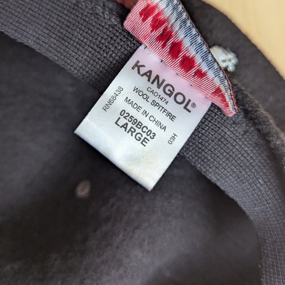 Kangol Wool Hawker Cap Black Newsboy Hat 0259BC03 Large - Picture 6 of 8